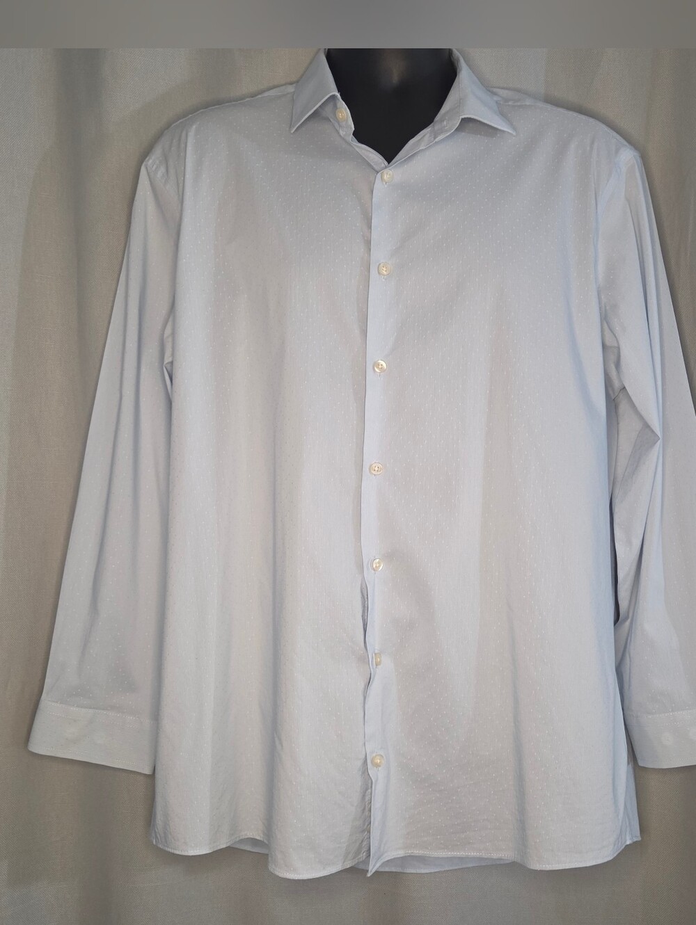 jf j.ferrar Light Blue Long-Sleeve Dress Shirt Size XL